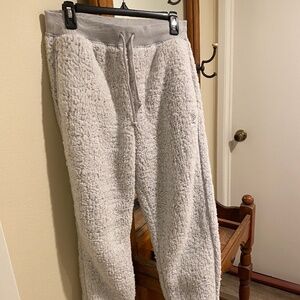 women victorias secret pink sherpa pants size medium